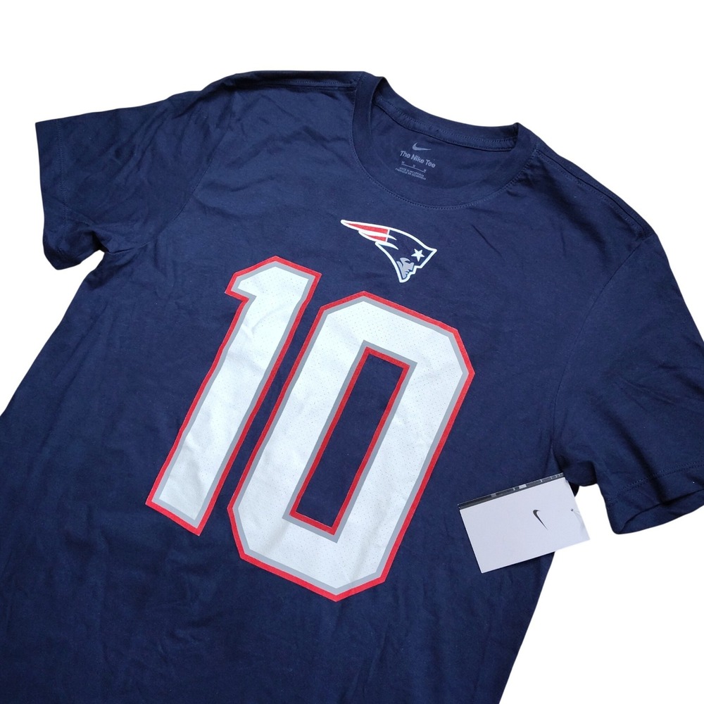 Nike New England Patriots Mac Jones T-Shirt Mens M Navy NFL Onfield #10 Tee